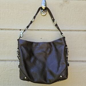 Coach Carly brown leather medium hobo bag